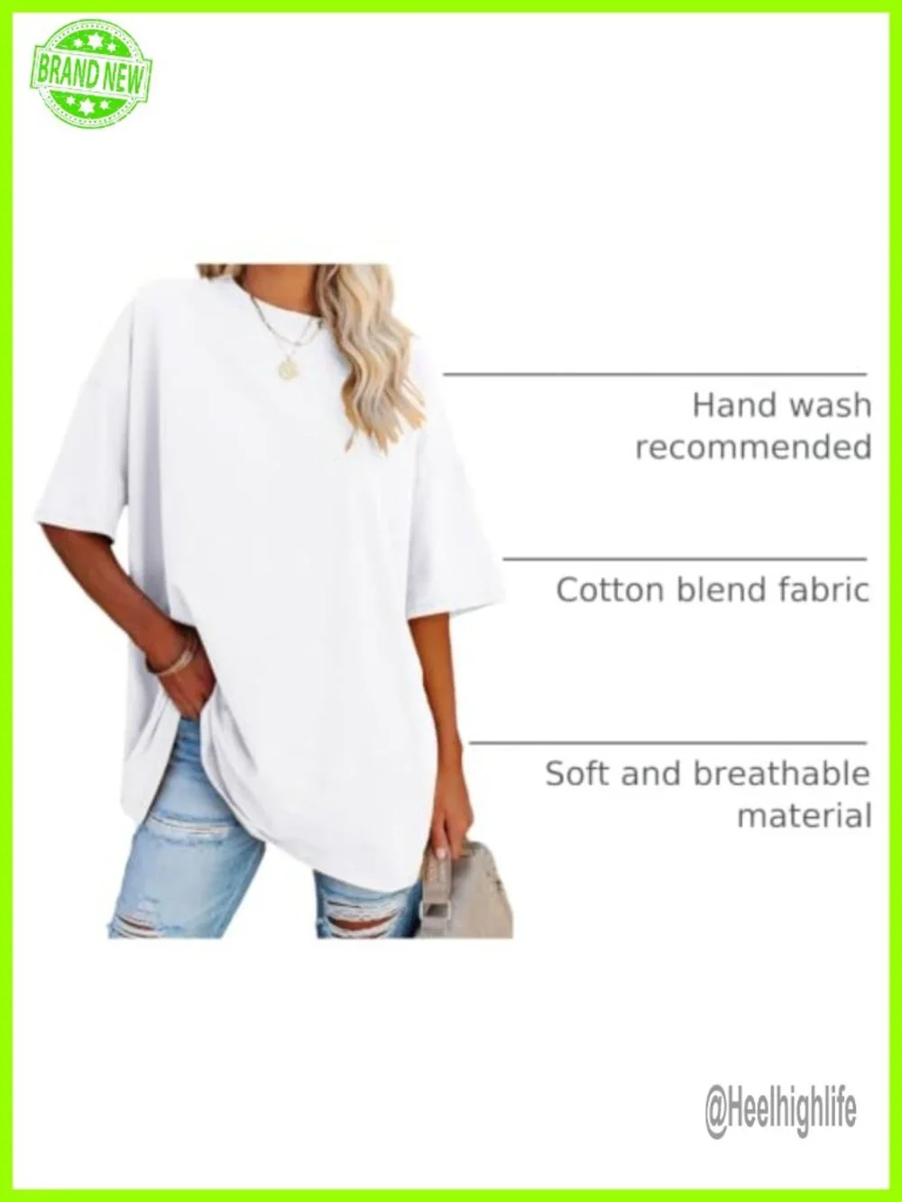 Women's Oversized Tunic T-Shirt Short Sleeve Cotton Blend Loose Fit